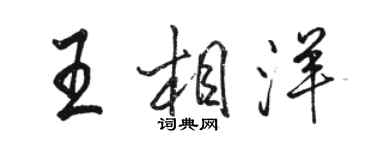 駱恆光王相洋行書個性簽名怎么寫