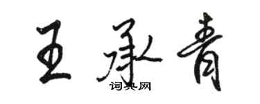 駱恆光王承青行書個性簽名怎么寫