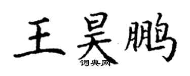 丁謙王昊鵬楷書個性簽名怎么寫