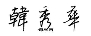 王正良韓秀華行書個性簽名怎么寫