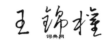 駱恆光王錦權草書個性簽名怎么寫