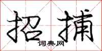 龐中華招捕行書怎么寫