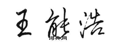 駱恆光王能浩行書個性簽名怎么寫