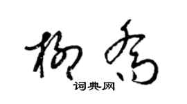 梁錦英柳喬草書個性簽名怎么寫