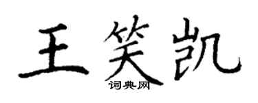 丁謙王笑凱楷書個性簽名怎么寫
