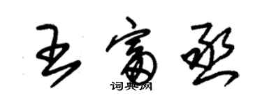 朱錫榮王富丞草書個性簽名怎么寫