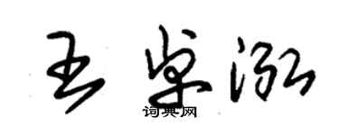 朱錫榮王卓泓草書個性簽名怎么寫