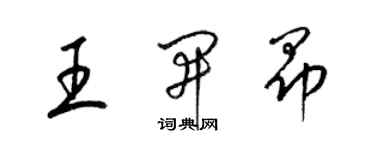 梁錦英王開昂草書個性簽名怎么寫