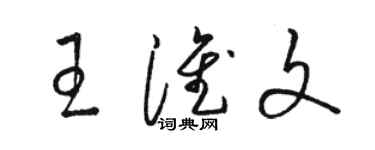 駱恆光王淮文草書個性簽名怎么寫