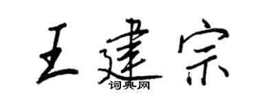 王正良王建宗行書個性簽名怎么寫