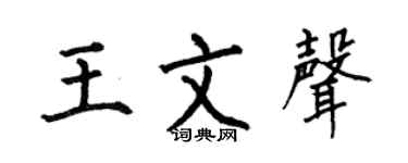 何伯昌王文聲楷書個性簽名怎么寫