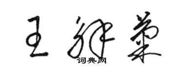 駱恆光王解菊草書個性簽名怎么寫