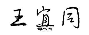 曾慶福王宜同行書個性簽名怎么寫