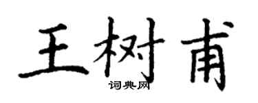 丁謙王樹甫楷書個性簽名怎么寫