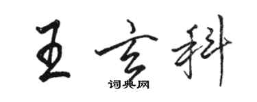 駱恆光王玄科行書個性簽名怎么寫