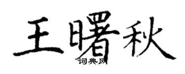 丁謙王曙秋楷書個性簽名怎么寫
