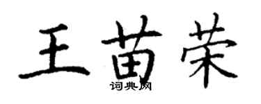 丁謙王苗榮楷書個性簽名怎么寫