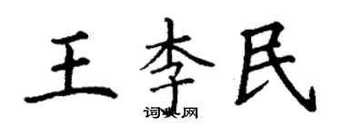 丁謙王李民楷書個性簽名怎么寫