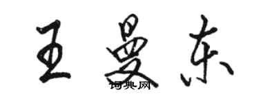 駱恆光王曼東行書個性簽名怎么寫