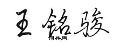 駱恆光王銘駿行書個性簽名怎么寫