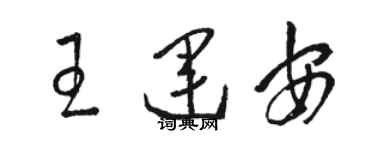 駱恆光王運安草書個性簽名怎么寫