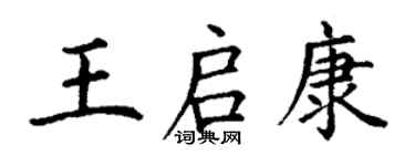 丁謙王啟康楷書個性簽名怎么寫
