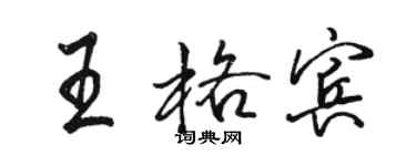 駱恆光王格賓行書個性簽名怎么寫