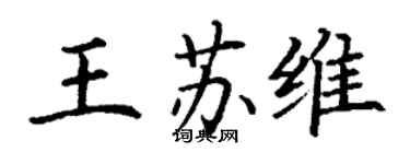 丁謙王蘇維楷書個性簽名怎么寫