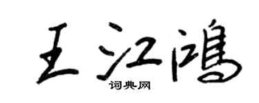 王正良王江鴻行書個性簽名怎么寫