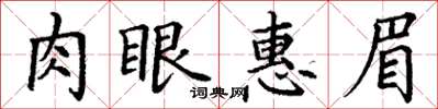 丁謙肉眼惠眉楷書怎么寫
