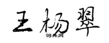 曾慶福王楊翠行書個性簽名怎么寫