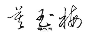 駱恆光莫玉梅草書個性簽名怎么寫