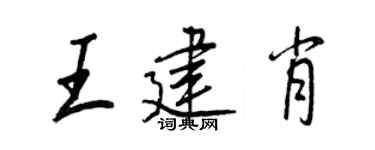 王正良王建肖行書個性簽名怎么寫