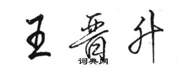 駱恆光王晉升行書個性簽名怎么寫