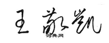 駱恆光王敬凱草書個性簽名怎么寫