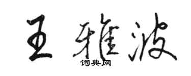 駱恆光王雅波行書個性簽名怎么寫
