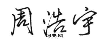 駱恆光周浩宇行書個性簽名怎么寫