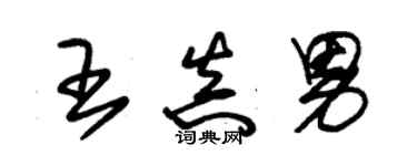 朱錫榮王真男草書個性簽名怎么寫