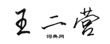 駱恆光王二營行書個性簽名怎么寫