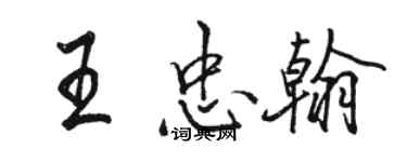 駱恆光王忠翰行書個性簽名怎么寫