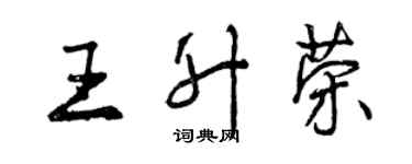 曾慶福王升榮行書個性簽名怎么寫