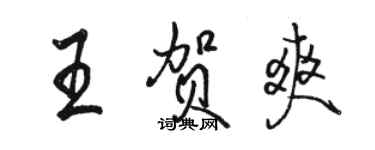 駱恆光王賀爽行書個性簽名怎么寫