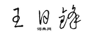駱恆光王日鋒草書個性簽名怎么寫