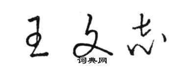 駱恆光王文志草書個性簽名怎么寫