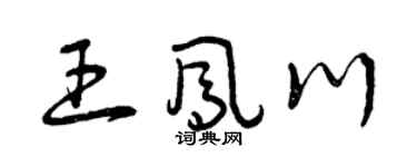 曾慶福王鳳川草書個性簽名怎么寫