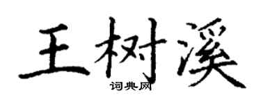 丁謙王樹溪楷書個性簽名怎么寫