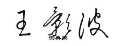 駱恆光王影波草書個性簽名怎么寫