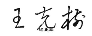 駱恆光王克樹草書個性簽名怎么寫