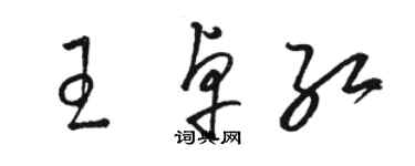 駱恆光王卓紅草書個性簽名怎么寫