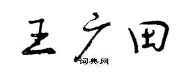 曾慶福王廣田行書個性簽名怎么寫